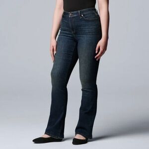 SIMPLY VERA VERA WANG Dark Wash Bootcut High Rise Waist Stretch Denim Jeans